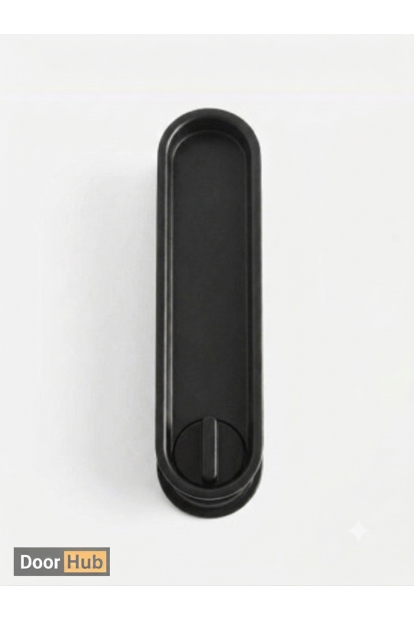 Black Sliding Door Handle Set – Telescopic Lock Mechanism for Wooden & Aluminium Doors